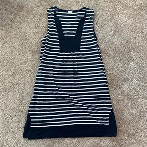 J crew navy and white stripe T-shirt dress